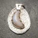 Oval Pendant with 100% recycled sterling  and Moonstone Moon